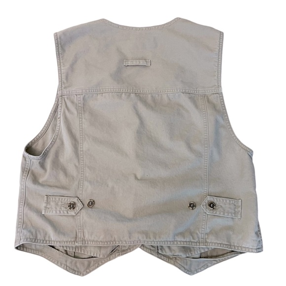 VTG Liz Claiborne Khaki Vest Top Women’s Medium Vintage 90s Casual Neutrals - Picture 4 of 5